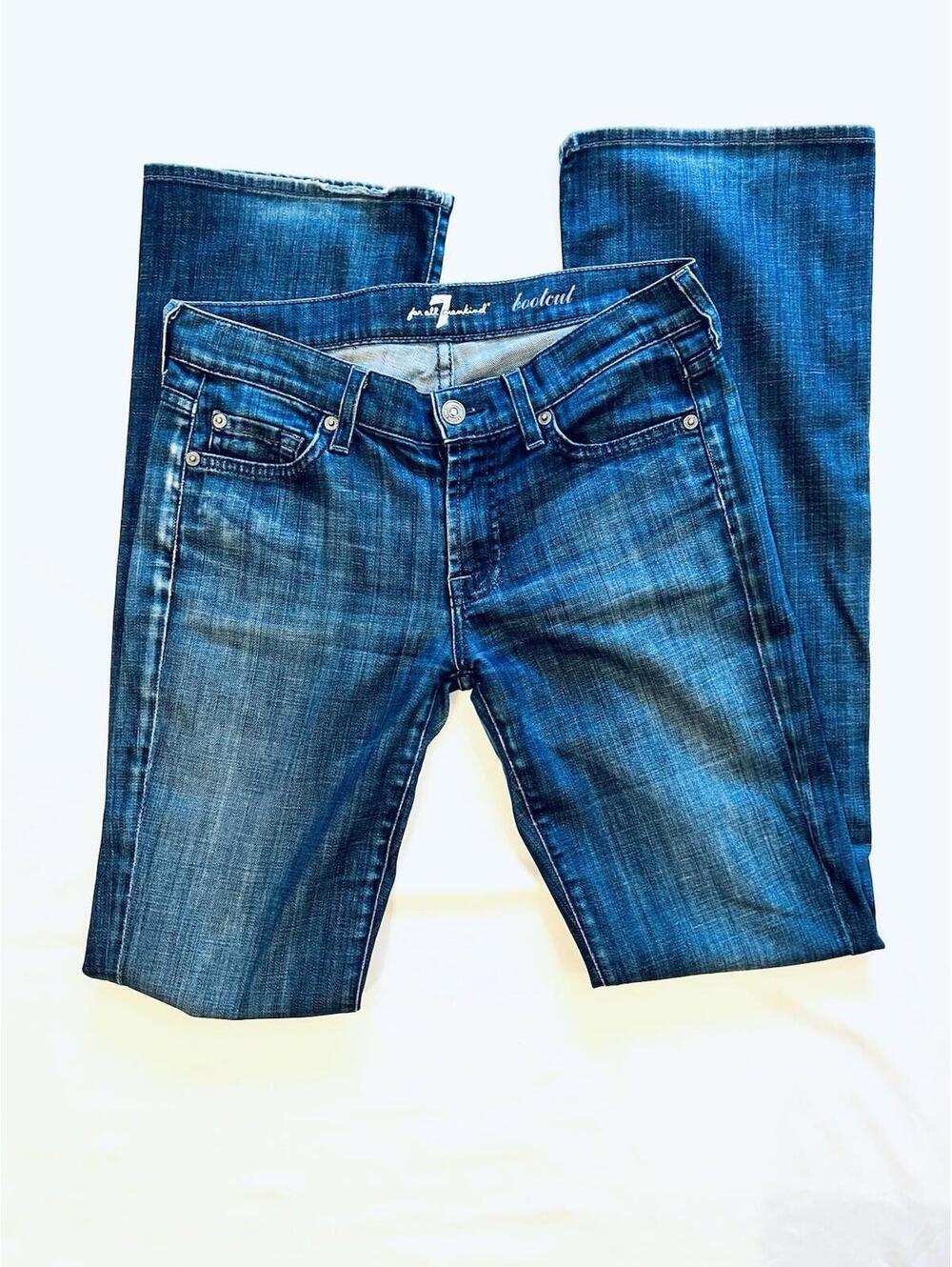 Rare 7for All Mankind Women Bootcut Jeans Low Rise 27 Y2K